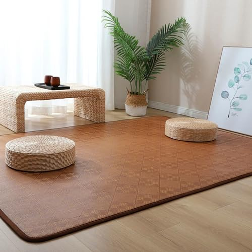 MEVZHH Teppiche, Natürliche Bambus Teppich Bequeme Matte Für Yoga & Zen Raum Große Rattan Matratze Sommer Dicke 160X200Cm (63X79Zoll) Ideal Für Wohnzimmer & Schlafzimmer Dekor/180 * 200Cm (71 * 79 Zol
