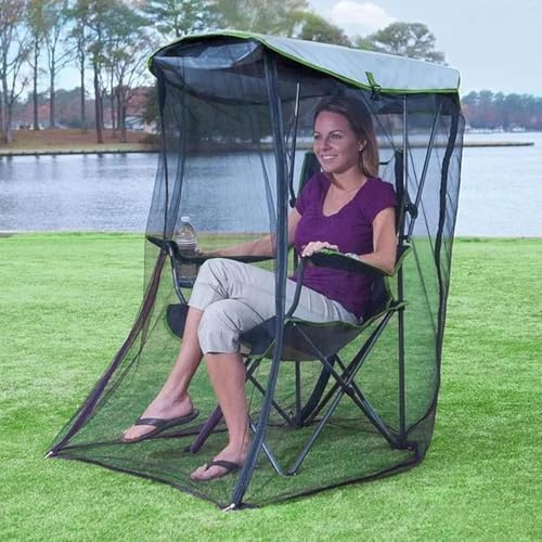 Moustiquaire Anti-Mouches Filet Solide pour Chaise Camping Extérieur Compact Imperméable Protection Solaire pour Patio Voyage Randonnée Jardin Arrière-Cour Extérieur
