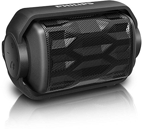 Philips BT2200B/00 - Altavoz portátil con Bluetooth (micrófono, batería recargable, resistente al agua), negro