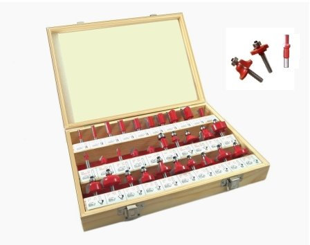 Frese pantografo/fresatrice verticale/Punte lavorazione legno set 30 pezzi in box di legno gambo 8mm