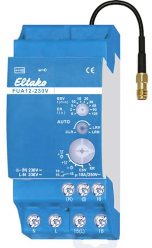 Eltako Funk-Universal-Aktor mit austauschbarer Antenne, Stromstoß-Schaltrelais Potentialfrei 10A/250V AC, 1 Stück, FUA12-230V