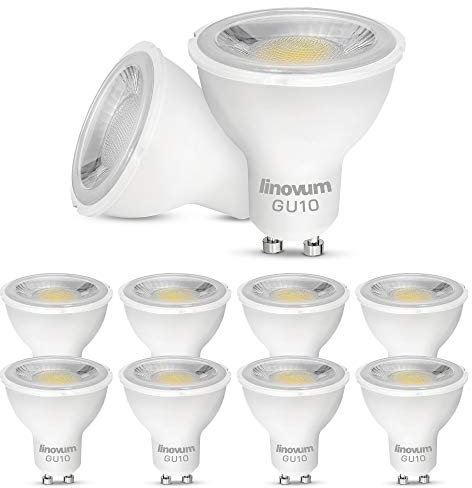 linovum 10er-Pack LED Lampen GU10 warmweiß 3W Abstrahlwinkel 36° - ersetzt 35 Watt - Leuchtmittel 230 Volt Birne Halogenersatz