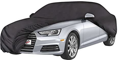 Walser Premium Autoplane Indoor Soft, atmungsaktive Vollgarage Innenanwendung, staubdichte Abdeckplane Überwinterung, Autoschutzdecke Größe 6, Schwarz, Größe 6: 4,0-4,6m x 1,7m (L x H)