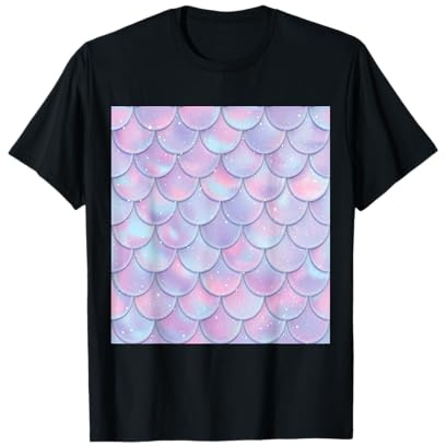 Meerjungfrau Kostüm Fasching Halloween Bunte Schuppen Flosse T-Shirt