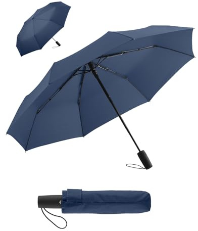 FARE Mini-Taschenschirm – Premium-Regenschirm öffnet-schließt-automatisch flexibel windsicher stabil kompakt wasserdicht; Markenschirm 60 Jahre Erfahrung aus Deutschland (marine)