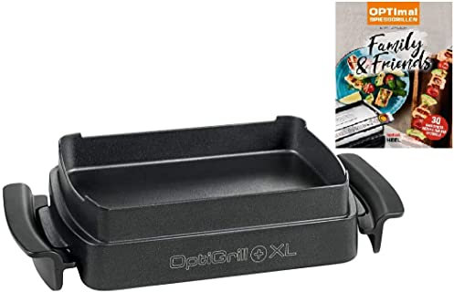Tefal OptiGrill+ XL Snacking & Backing Antihaft Backschale XA7268 + Rezeptbuch für, 2 Liter, Antihaftbeschichtet, Aluminiumdruckguss Wärmeisolierte Griffe, Spülmaschinengeeignet, Pizza, Aufläufe, Brot