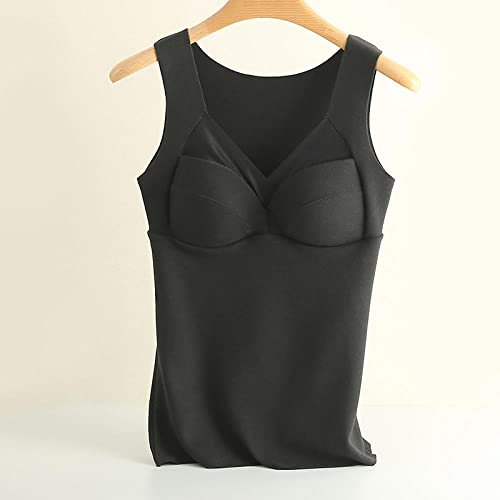 Angelweste Große Größe Weste Warme Weste Winterweste Herbst Und Winter Plus Größe Samt Warme Weste Damen Französische Unterwäsche Feste Cup Latex Einlagige Geschliffene Heizweste-Schwarz_3Xl (140-170K