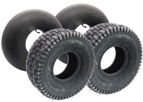 SECURA 2 pneus avec chambres à air 15x6.00-6 compatibles avec diverses tondeuses à gazon autoportées