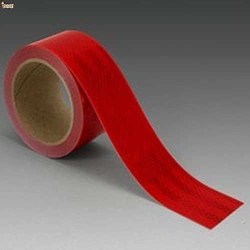 BricoLoco.com 3 M V23 godkänd självhäftande reflekterande tejp för lastbil, motorcykel, cykel. Bredd 51 mm. Röd, gul eller vit Signalband, varning. (1 mt. x 51 mm. RÖD)