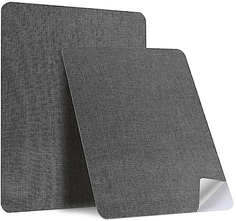 SZMMG Toppa di riparazione in lino, 20 x 28 cm (2 pz), colore grigio scuro autoadesivo per tappezzeria, toppa per tappezzeria auto e divano