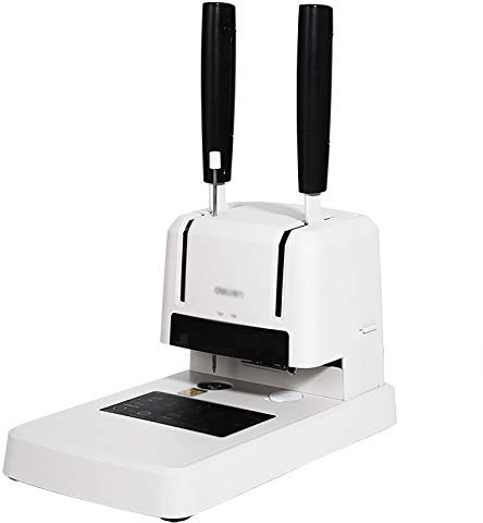 Bürozubehör, Bindemaschine, Finanzdokument-Bindemaschine, Heißschmelz-Bindemaschine, manuelles Stanzen, Nieten von Rohren, Klebebindemaschine (Farbe: Weiß, Größe: 30,7 x 17,5 x 34,