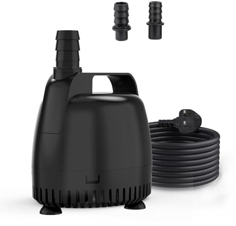 hygger Water Pump for Water Feature,2500L/H Submersible Water Pump for Fountain Pond Hydroponic Statuary Waterfall,45W Aquarium Water Change Pump with 2 Nozzles