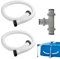 Tuyau Rechange Pour Filtre Piscine,2 Pcs Tuyaux de Piscine 38 mm,avec Raccord de Tuyau en T Piscine 38mm,150 cm Tuyau de rechange pour piscine,Pour Filtres À Sable, Systèmes D'eau Salée