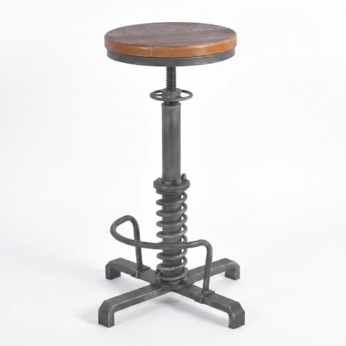 Industrielle Barhocker, 61–71,1 cm, höhenverstellbar, Vintage-Kücheninselstuhl, Bauernhaus, Gitarrenhocker, rustikaler Frühstücksstuhl mit drehbarem Holzsitz
