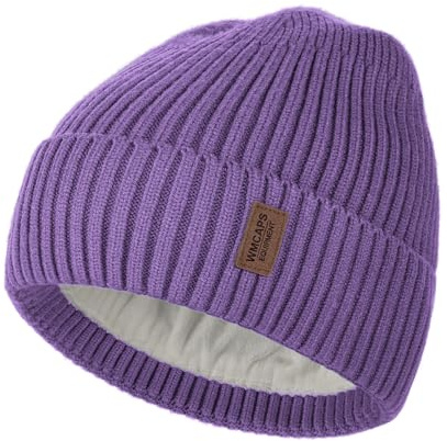 Wmcaps Wintermütze für Herren, gefütterte Thermo-Mütze | Strickmütze, winddicht, atmungsaktiv, elastisch, weich, Fleecefutter, für Radfahren, Sport, Laufen, Alltag & Spazieren.