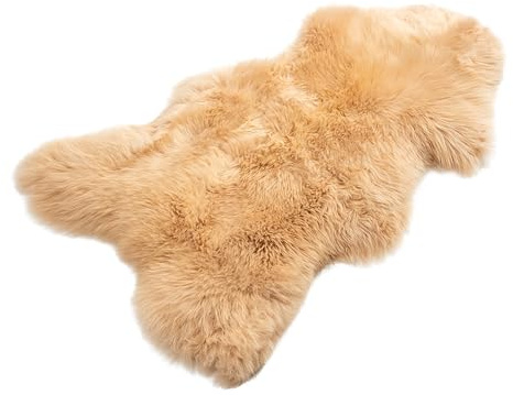 Decorating Sheepskins Premium Merino Schaffell Echt Groß, Lammfell Echt Beige-Pfirsich 130-140 cm, geruchlos, Fell für Stuhl, Lammfell Teppich für das Sofa, Lammfelle, Schaffelle
