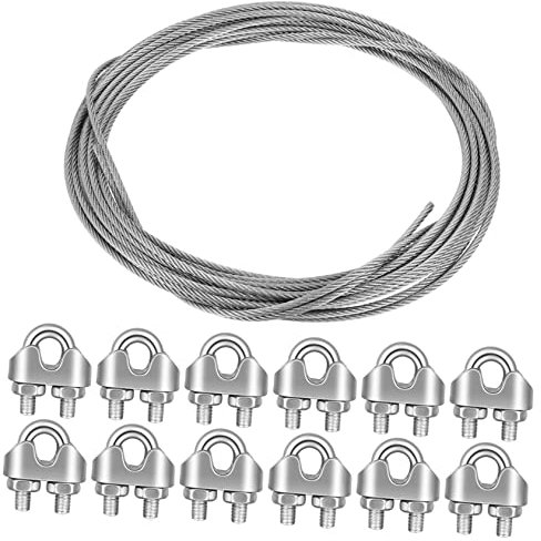 Gatuida 1satz Kabelsatz Mit Kabelklemmen Draht U-clips Vielseitig Einsetzbar Für Zeltleinen Wäscheleinen Und Gartenlichter Langlebig Und Einfach Zu Verwenden