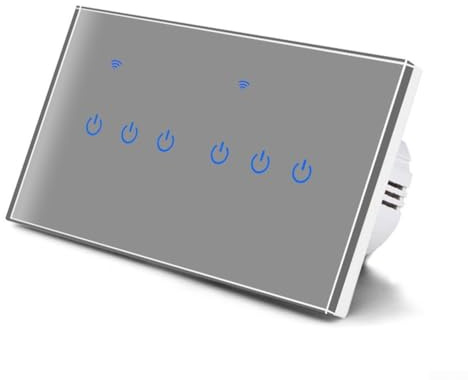 Smart Switch Module, For Tuya App Glass Panel, Wall Mount Smart Light Switches, Compatible For Google or For Alexa, Remote Control, Voice Control(6 Gang)