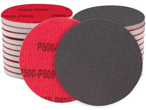 Shineboc 12 Stück Schleifschwamm 150mm Schleifpads Klett 600 Körnung | Nass-Trocken-Schleifpapier Grob bis Fein für Metall, Holz, Farbe, Autokarosseriereparatur