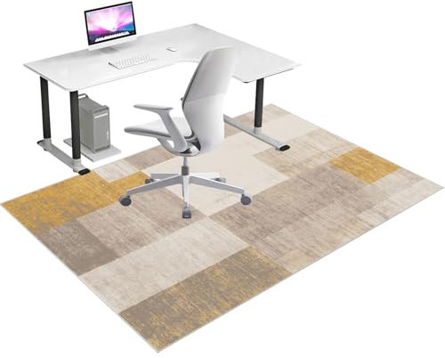 Tappetino antiscivolo resistente per sedie da ufficio, per pavimenti in legno duro, 120 x 140 cm, per gaming, lavoro, casa, scrivania, protezione per sedie a rotelle