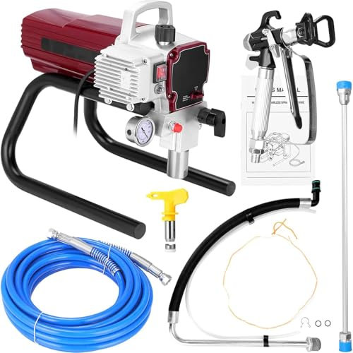 GHRERTX Pulverizadores de Pintura sin Aire de Alta presión Profesionales, pulverizador de Pintura motorizado de 2 l/min, Pistola pulverizadora de Pared, máquina de Pintura en Aerosol de Alta presión