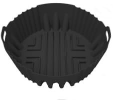 QOUBNIC Air Fryer Baking Trays, Hot Air Fryer Silicone Mould for Max AF160EU 5.2L Round Mat Moulds for Ninja 5.2L, and CRI 4.7L/5.5L for Airfryer Microo