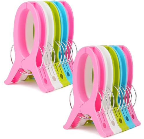 Alaoo Große Wäscheklammern Handtuchklemmen, 10 PCS Strandtuch Clips, | Strandtuchklammern, Winddicht Klammern auf Strand und Sonnenliegen für Wäsche, Strandtuch, Badetuch etc, 2.3cm*9.5cm