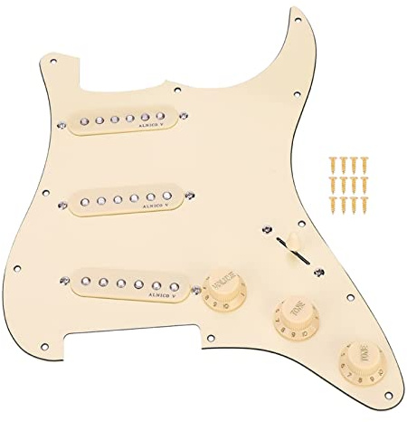 Vibrivio 1 Set Loaded Prewired SSS Pickups Pickguard ALNICO V Magnet for Electric Guitar Prewired Pickguard SSS Loaded Pickguard Black