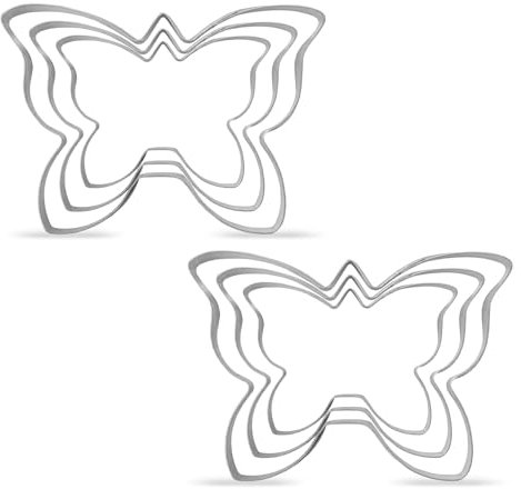 Cortador de galletas de mariposa, juego de 6 cortadores de galletas de fondant, cortador de galletas de acero inoxidable, cortador de galletas para hornear