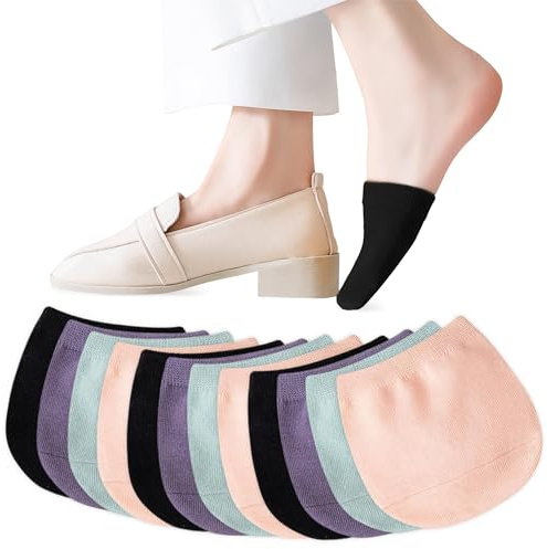 JNYUTEEN 12 Paia Mezze Calze Invisibili, Calzini da Donna Antiscivolo per Avampiede, Calzini Traspiranti per Dita dei Piedi, Calzini per I tacchi Alti da Donna