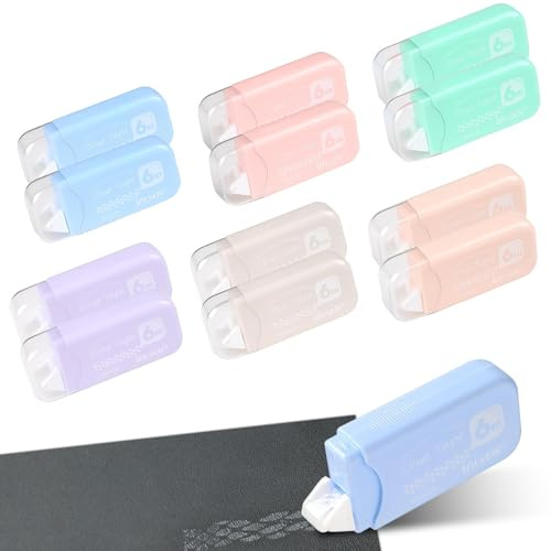 Arvoni 12 PCS Colle Roller, Adhésif Double Face 6m x 6mm, Roller Colle Doppelseitig pour Scrapbooking, École, Maison, Bureau, Idéal pour Bricolage, Cartes, Journal