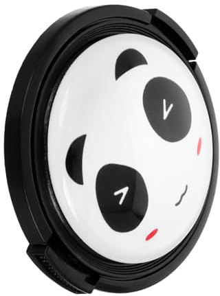 Veemoon Objektivdeckel Kamera Schutz 58mm Klemmbügel Kunststoff Objektivkappe Für DSLR Sofortbildkamera Panda Design