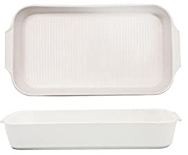 EUXHTYWP Fuentes for horno, fuente de cerámica for, rectangular porcelana con asas dobles, for cocinar y preparar pasteles, 2 piezas