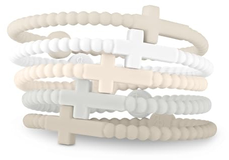 Ryan & Rose Jesus Bracelets - Cross Silicone Bracelet (Serene, Large)