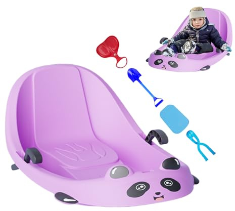 Luge neige | Sport d'hiver avec dossier – Luge à neige avec frein intégré – Pour temps froid, filles, d'âge préscolaire, collines enneigées, parc, aire de jeux