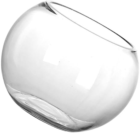 Angoily Kleines Glas-Aquarium Für Schreibtisch Tisch-Aquarium Runde Glas-aquarien Kugelförmiges Aquarium Fischbecken Kleines Aquarium Glas-Aquarium Büro-Aquarium