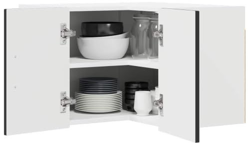 vidaXL Wand-Eckschrank Lucca Schwarz 57 x 57 x 40 cm Holzwerkstoff
