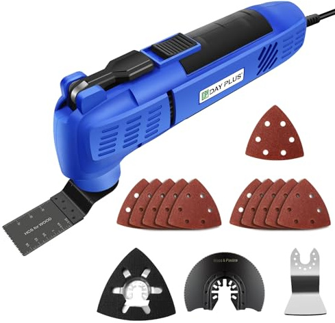 Oscillating Multi Tool 300W Quick-fit Blade Design, 22000RPM, 3°Oscillation Angle Electric Oscillating Saw with 15pcs Accessories for Cutting, Sanding and Scraping