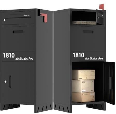 Package Delivery Boxes for Outside,Rainproof Parcel Drop Boxes, Custom Stickers Package Drop Boxes for Outside (15.3 * 17.5 * 43 in)