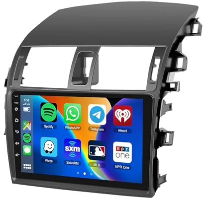 Autoradio Android 15 per Toyota Corolla 2009-2013, 2G+32G, Bluetooth, navigazione GPS, WiFi, Carplay, USB, FM, telecamera per la retromarcia, impianto stereo, SWC.
