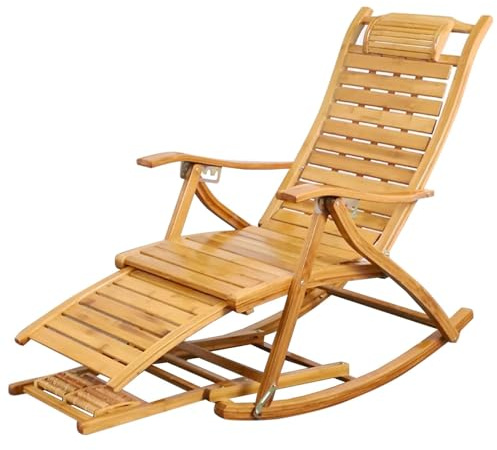 Tumbona plegable – Sillón reclinable de bambú para patio, jardín y césped | Diseño portátil que ahorra espacio para una máxima relajación
