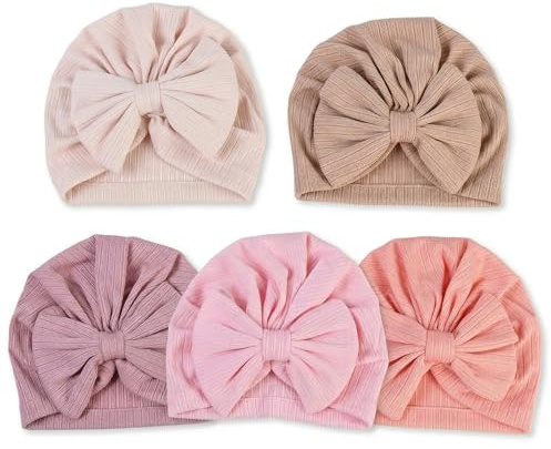 Anseom Bébé Filles Chapeau Arc Nouveau-né Turban Extensible avec Nœud Chapeaux d'Hôpital pour Nouveau-nés Accessoires pour Cheveux pour Nourrissons Tout-Petits et Enfants