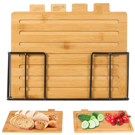 Tabla de cortar carne – Accesorios de preparación de comidas con soporte incluido – Conjunto de tablas para picar carne de madera – Familia amigos hombres y mujeres casa restaurante café