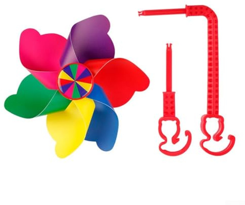 Dolvitrny Windmühlen-Dekoration für Kinder – PVC-Windrad für Roller, Dreirad und Kinderwagen – sicheres drehbares Ventilator-Zubehör für Kinder (5)