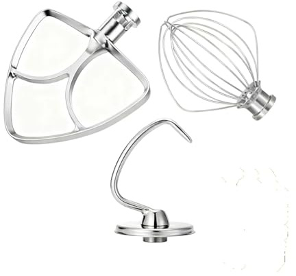 Impastatrice planetaria con testa inclinabile, frusta a 6 fili, piatta, gancio for impastare, compatibile lavastoviglie KitchenAid da 4,5-5 Qt, adatta for KSM45, KSM150