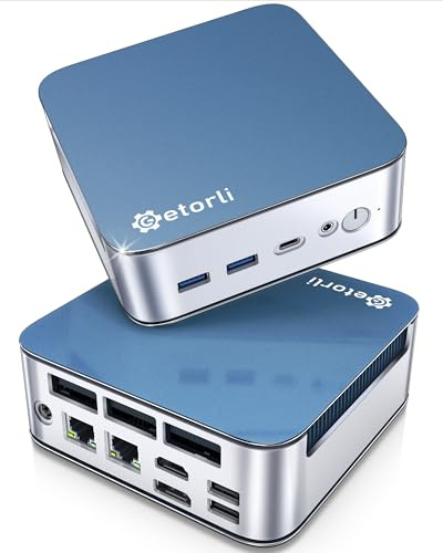 Getorli Mini PC AMD Ryzen 7 6800H (Beats 7640HS/7730U) 8C/16T, Max 4.7 GHz Small Desktop Computer 32GB LP DDR5 RAM 1TB SSD Compact PCs 4K HDMI DP WiFi 6 BT5.3 Dual LAN(1000Mbps) Gaming PC