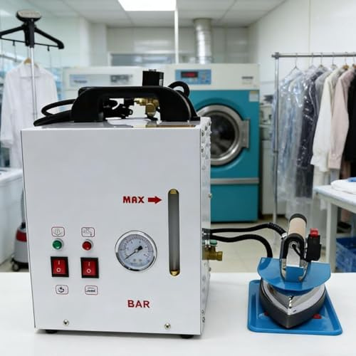 Kraftig strykångpress med panna i rostfritt stål, 5 l kapacitet, automatisk avstängning termostat, dubbla säkerhetsventiler, justerbar temperatur