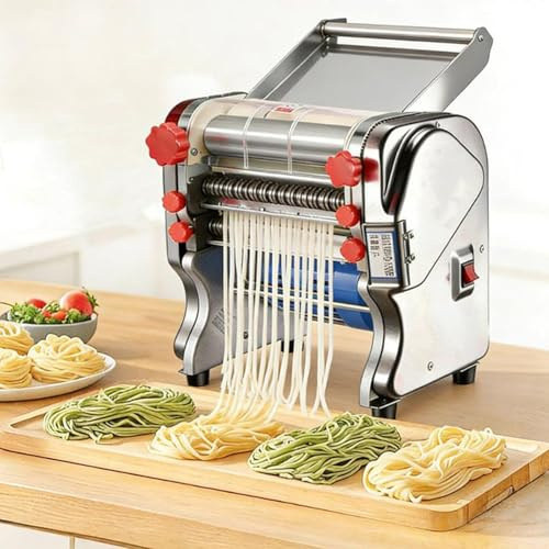 LKYLGYU Macchina per la Pasta elettrica ad Alta Resistenza da 550 W, Taglia-Pasta Automatica con Controllo dello Spessore Regolabile.