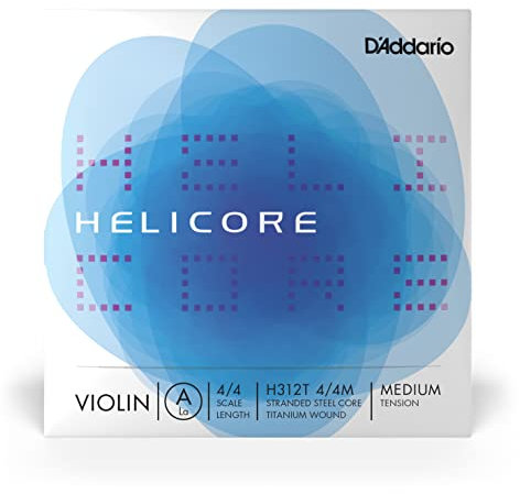 D'Addario Helicore Geigensaiten - Violine Saiten Geige 4/4 - H312T-4/4M Violinen Einzelsaite 'A' Titanium umsponnen 4/4 Medium