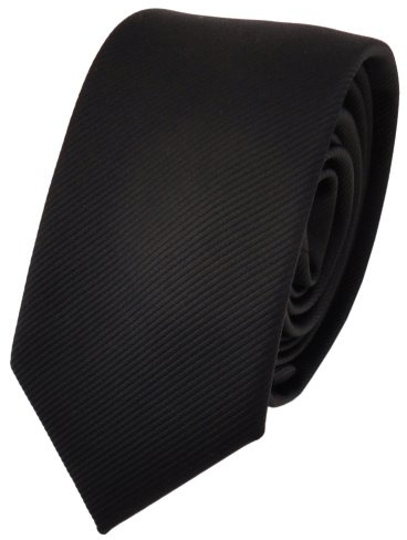 TigerTie - schmale Designer Krawatte in einfarbig uni Rips gemustert – Eleganter Look für Business & Feier – 100% Polyester, Breite 6 cm